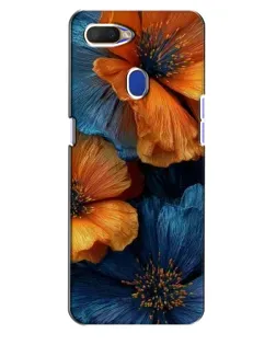 Чехол для OPPO A5s с картинкой «Яркая сине-оранжевая флора»
