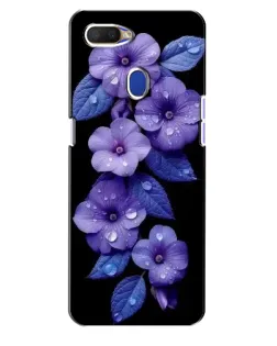 Чехол для OPPO A5s с картинкой «Фиолетовые цветы с росою»