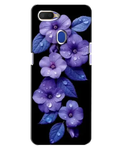 Чехол для OPPO A5s с картинкой «Фиолетовые цветы с росою»