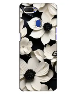 Чехол для OPPO A5s с картинкой «Объемные белые цветы»