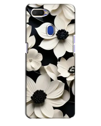 Чехол для OPPO A5s с картинкой «Объемные белые цветы»