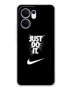 Чехол для OPPO A5x 5G с картинкой «Текстовый принт Nike»