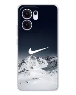 Чехол для OPPO A5x 5G с картинкой «Nike — зимние горы»