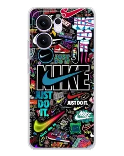 Чехол для OPPO A5x 5G с картинкой «Яркий коллаж Nike»