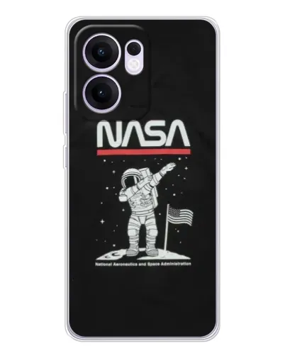 Чехол для OPPO A5x 5G с картинкой «NASA — шагаем по Луне»