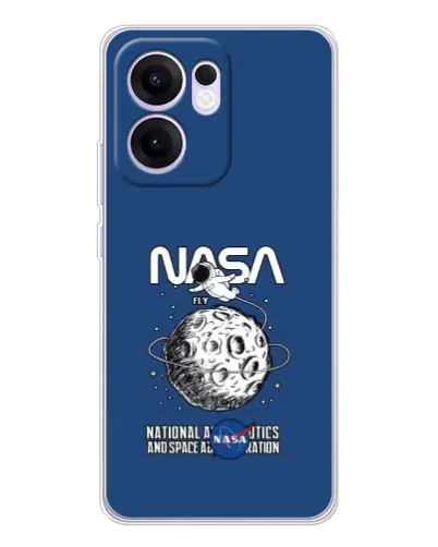 Чехол для OPPO A5x 5G с картинкой «NASA — лунная миссия»