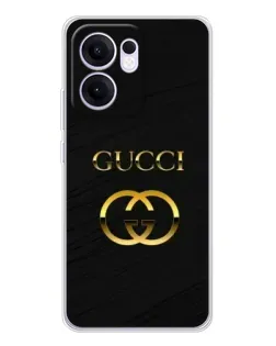 Чехол для OPPO A5x 5G с картинкой «Золотой логотип Gucci»