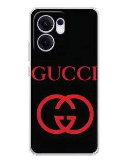 Чехол для OPPO A5x 5G с картинкой «Gucci — красный логотип»