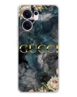 Чехол для OPPO A5x 5G с картинкой «Абстрактные цветы Gucci»