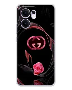 Чехол для OPPO A5x 5G с картинкой «Gucci — неоновая роза»