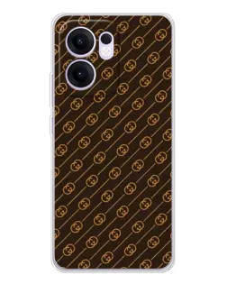 Чехол для OPPO A5x 5G с картинкой «Gucci — золотые диагонали»