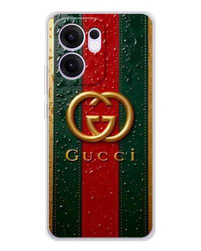 Чехол для OPPO A5x 5G с картинкой «Gucci — фирменная полоса и золото» Чехол для OPPO A5x 5G с картинкой «Gucci — фирменная полоса и золото»