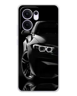 Чехол для OPPO A5x 5G с картинкой «Черная BMW — профиль»