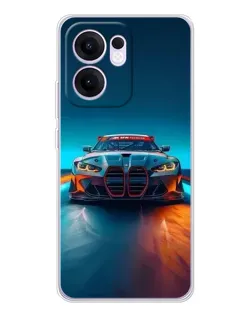 Чехол для OPPO A5x 5G с картинкой «BMW — огни неона»