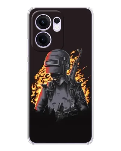 Чехол для OPPO A5x 5G с картинкой «PUBG — огненный силуэт» Чехол для OPPO A5x 5G с картинкой «PUBG — огненный силуэт»