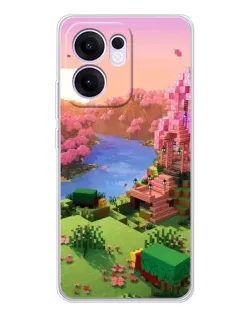 Чохол для OPPO A5x 5G з картинкою «Рожеве дерево Minecraft»