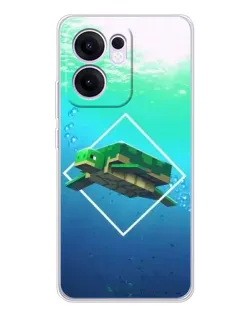 Чохол для OPPO A5x 5G з картинкою «Черепаха Minecraft»