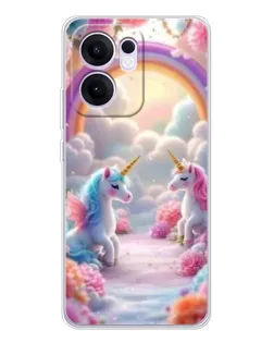Чехол для OPPO A5x 5G с картинкой «Радуга и единороги» Чехол для OPPO A5x 5G с картинкой «Радуга и единороги»