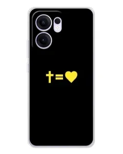 Чехол для OPPO A5x 5G с картинкой «Сердце и Крест»