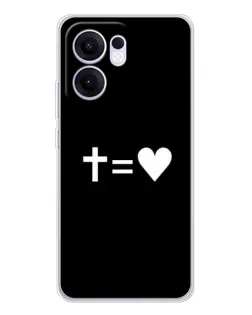 Чехол для OPPO A5x 5G с картинкой «Крест и Сердце»