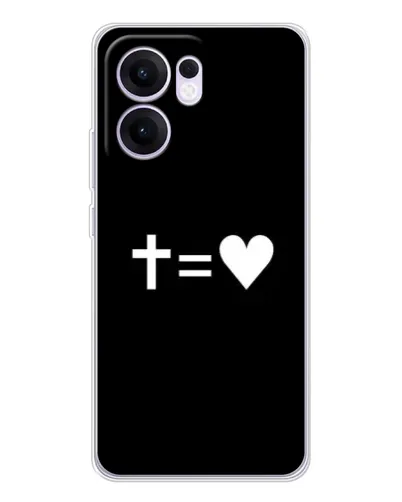 Чехол для OPPO A5x 5G с картинкой «Крест и Сердце»