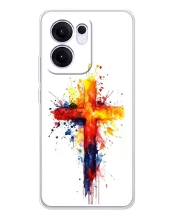 Чехол для OPPO A5x 5G с картинкой «Акварельный крест»