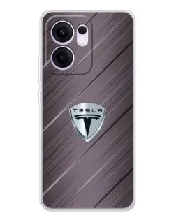 Чохол для OPPO A5x 5G з картинкою «Металева текстура Tesla»