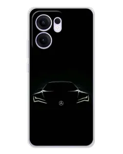 Чехол для OPPO A5x 5G с картинкой «Mercedes — силуэт авто» Чехол для OPPO A5x 5G с картинкой «Mercedes — силуэт авто»