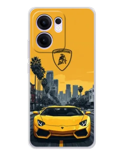 Чехол для OPPO A5x 5G с картинкой «Желтый Lamborghini город» Чехол для OPPO A5x 5G с картинкой «Желтый Lamborghini город»
