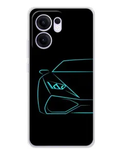 Чохол для OPPO A5x 5G з картинкою «Блакитний силует Lamborghini» Чохол для OPPO A5x 5G з картинкою «Блакитний силует Lamborghini»