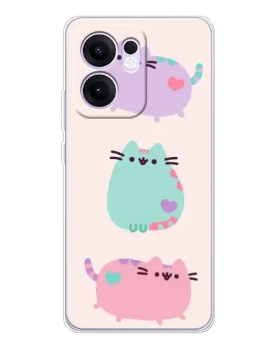 Чехол для OPPO A5x 5G с картинкой «Pusheen трио»