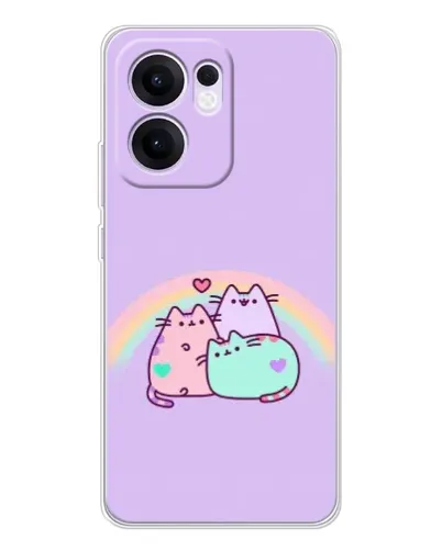 Чехол для OPPO A5x 5G с картинкой «Радужные Пушины»