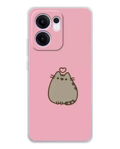Чехол для OPPO A5x 5G с картинкой «Pusheen сердце»