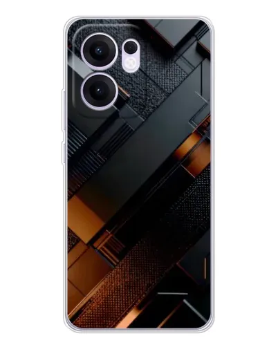 Чехол для OPPO A5x 5G с картинкой «Черные геометрические блоки» Чехол для OPPO A5x 5G с картинкой «Черные геометрические блоки»