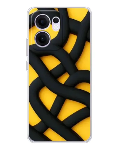 Чехол для OPPO A5x 5G с картинкой «Черное желтое переплетение» Чехол для OPPO A5x 5G с картинкой «Черное желтое переплетение»