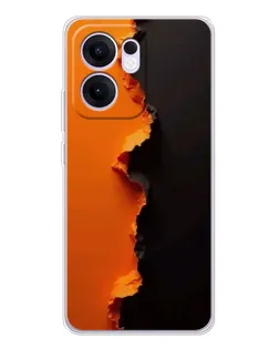 Чехол для OPPO A5x 5G с картинкой «Оранжевый разлом»