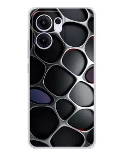 Чехол для OPPO A5x 5G с картинкой «Объемная темная решетка»