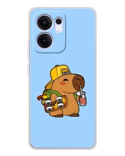 Чехол для OPPO A5x 5G с картинкой «Капибара на скейте»