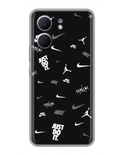 Чехол для OPPO A5x с картинкой «Nike Black Pattern» Чехол для OPPO A5x с картинкой «Nike Black Pattern»