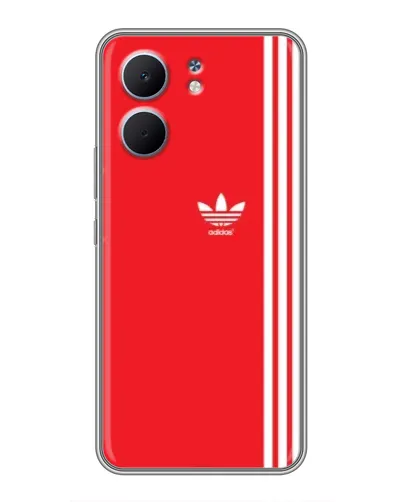 Чехол для OPPO A5x с картинкой «Красный минимализм Adidas»