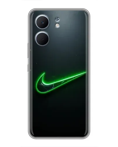 Чехол для OPPO A5x с картинкой «Неоновый контур Nike»