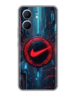 Чехол для OPPO A5x с картинкой «Техногенный стиль Nike»