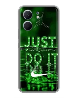 Чехол для OPPO A5x с картинкой «Зеленый неоновый Nike»
