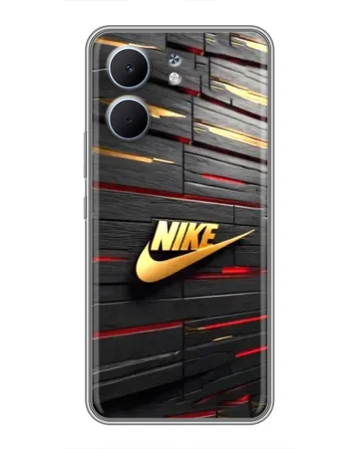 Чехол для OPPO A5x с картинкой «Золотой Nike на металле»