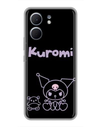 Чехол для OPPO A5x с картинкой «Kuromi — черный минимализм»