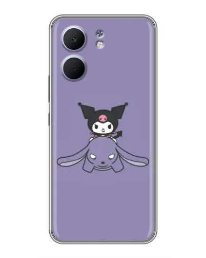 Чехол для OPPO A5x с картинкой «Kuromi на лиловом фоне»