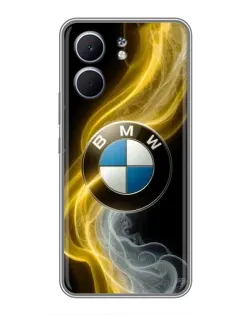 Чехол для OPPO A5x с картинкой «Золотистый дым BMW»