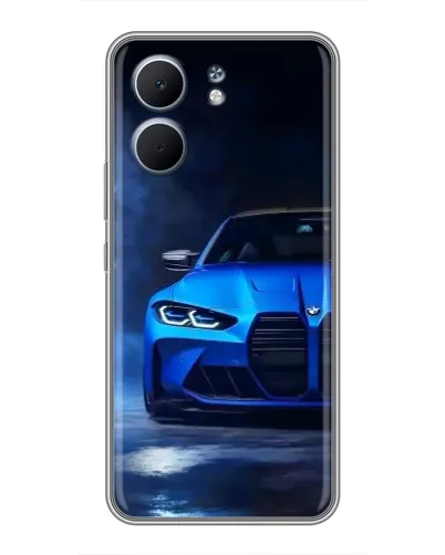 Чехол для OPPO A5x с картинкой «Голубая BMW M4»