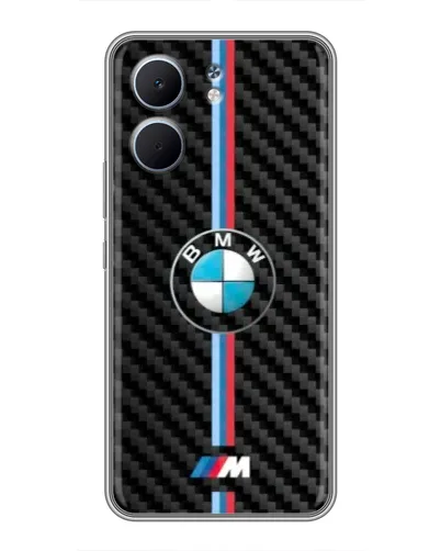 Чехол для OPPO A5x с картинкой «Эмблема BMW и карбон»