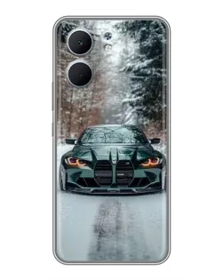 Чехол для OPPO A5x с картинкой «BMW в зимнем лесу»